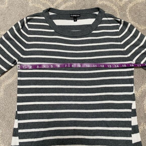 Express Women's Striped Sweater - Black and White - Picture 3 of 6